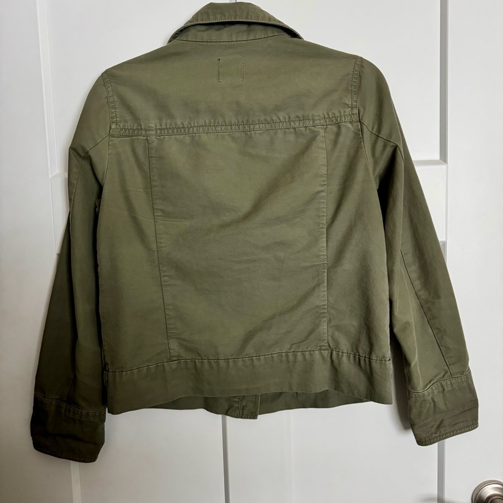 GAP Utility Full Zipper Cotton Jacket Army Olive Green with Pockets Size S - Picture 14 of 16